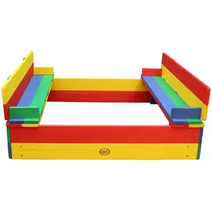 Comparateur de prix : Bac à sable en bois multicolor avec couvercle et banc intégré Axi