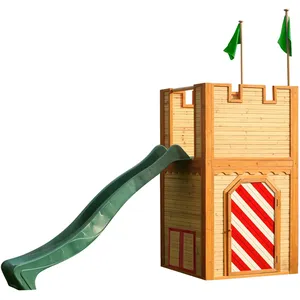 Axi ARTHUR Aire de jeux en cèdre vernis naturel, toboggan Vert pas cher