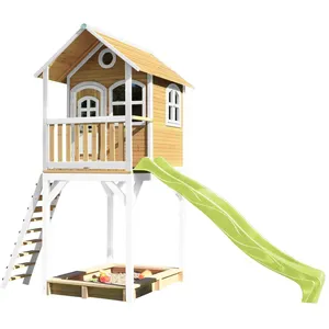 AXI HOUSE Pragma Classic Romy Maisonnette, Marron/Blanc - Toboggan Vert Citron pas cher