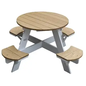 Axi table picnic ufo ronde brun blanc 120x120x56cm A031.002.01 pas cher