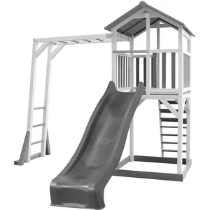 Comparateur de prix : Aire de jeux avec échelle de singe et toboggan gris Axi