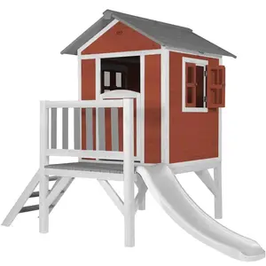 Comparateur de prix : AXI Maisonnette Lodge XL en bois Rouge toboggan Blanc