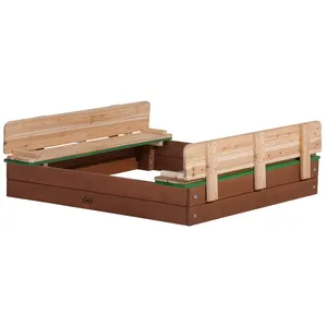Comparateur de prix : AXI ELLA XL Bac a sable avec bancs Marron Vert 120x120x22cm