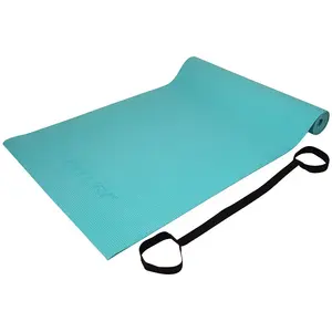 Comparateur de prix : Tapis de Yoga en PVC 4mm Bleu Turquoise - TUNTURI - Accessoires Yoga - Dimensions 182x61x0.4cm