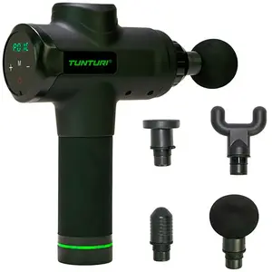 Tunturi pistolet de massage 23 x 7 x 24,5 cm ABS noir/vert 5 pièces pas cher