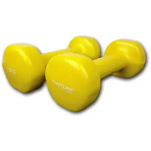 Comparateur de prix : Haltères de musculation TUNTURI - Lot de 2 - Vynil - 1,5 kg - Jaune
