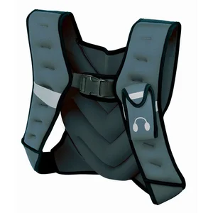 Gilet lesté TUNTURI - 5 kg - Gris - Fermeture par sangles - Poche pour téléphone