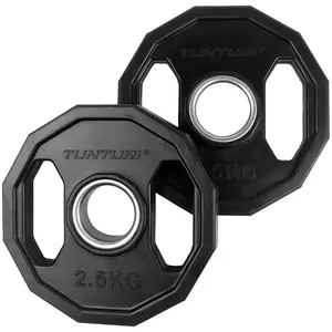 Tunturi Haltères olympiques en caoutchouc 2 x 2,5 kg noir