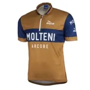 Maillot manches courtes velo rogelli molteni   homme   marron pas cher