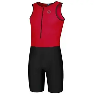 Combinaison de triathlon manches courtes rogelli florida rouge noir pas cher