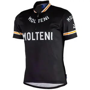 Maillot manches courtes velo rogelli molteni   homme   noir pas cher