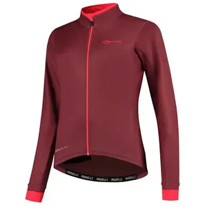 Maillot manches longues velo rogelli essential femme bordeaux corail pas cher