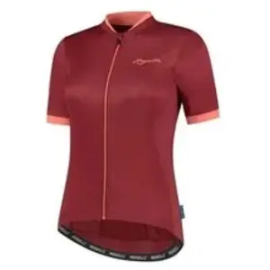 Maillot manches courtes velo rogelli essential femme bordeaux corail pas cher