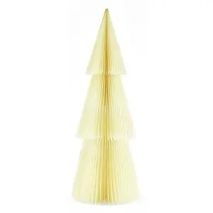 Arbre de Noël en papier nid d'abeille, couleur ivoire, dimensions : 21... pas cher