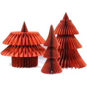 Arbre de Noël en papier d'abeille, naturel, couleur marron, 210 cm pas cher