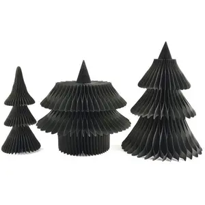 Arbre de Noël en papier d'abeille, naturel, vert, 270 cm