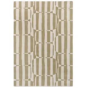 Tapis à motif galet rayé caramel