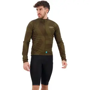 Maillot Shimano Vertex Printed manche longue vert foncé - S pas cher