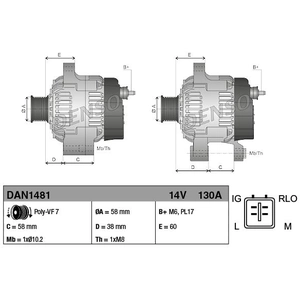Alternateur DAN1481 Denso DAN1481 pas cher