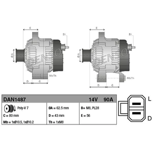 Comparateur de prix : DENSO Alternateur pour ISUZU: D-Max (Ref: DAN1487)