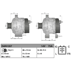 DENSO Alternateur pour SUZUKI: SX4, Swift (Ref: DAN1357) pas cher