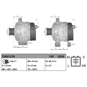Comparateur de prix : Denso NIPPON PIECES SERVICES Alternateur pour HONDA: Accord (Ref: DAN1376)