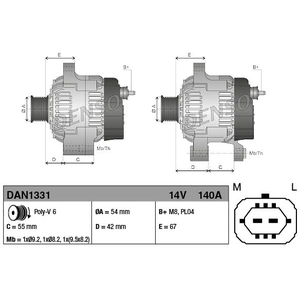 Alternateur DAN1331 Denso DAN1331 pas cher
