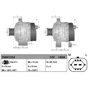 Comparateur de prix : Alternateur DAN1334 Denso DAN1334