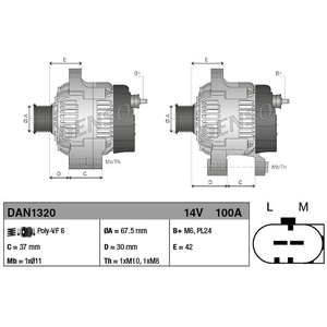 Alternateur DAN1320 Denso DAN1320 pas cher