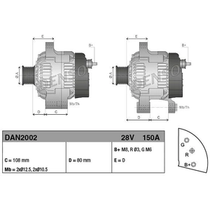 Alternateur DENSO DAN2002Vendu parmotointegrator