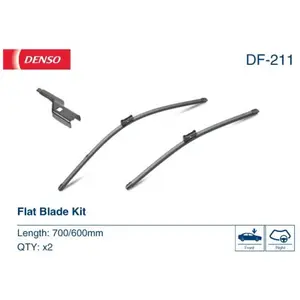 Balai d'essuie-glace DENSO Flat Blades DF-211, 700/600mm, Avant, 2 Pièce pas cher