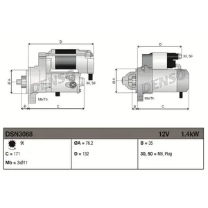 Démarreur / Démarreur Dsn3088 Denso Lada Denso Dsn3088 pas cher