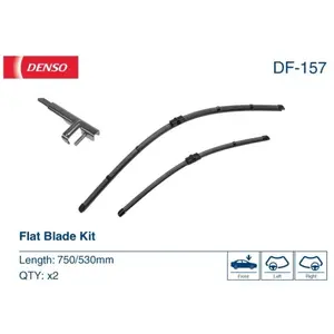 Comparateur de prix : Balai d'essuie-glace DENSO Flat Blades DF-157, 750/530mm, Avant, 2 Pièce