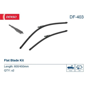Balai d'essuie-glace DENSO Flat Blades DF-403, 600/450mm, Avant, 2 Pièce pas cher