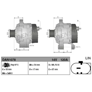 Comparateur de prix : Alternateur DAN1078 Denso DAN1078