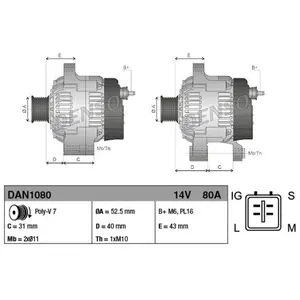 Alternateur DAN1080 Denso DAN1080 pas cher