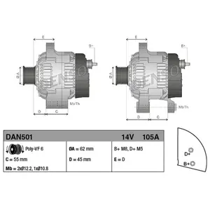 Comparateur de prix : NPS Alternateur, 14 V DENSO, par ex. pour Fiat, Lancia, Alfa Romeo