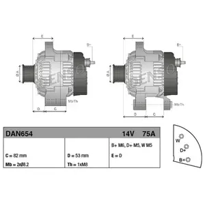 Comparateur de prix : Alternateur DAN654 Denso DAN654