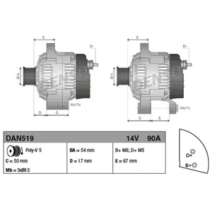 Comparateur de prix : Alternateur, 14 V DENSO, par ex. pour Fiat, Lancia, Alfa Romeo, Ford