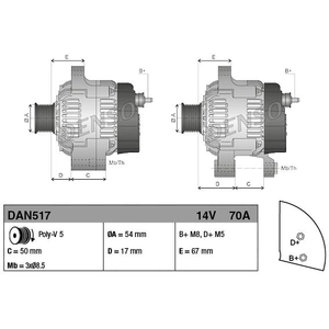 Comparateur de prix : Alternateur, 14 V DENSO, par ex. pour Fiat, Lancia, Alfa Romeo
