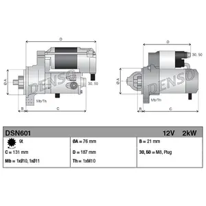 Comparateur de prix : DENSO Démarreur pour ROVER: 75 & LAND ROVER: Freelander & MG: MG ZT (Ref: DSN601)