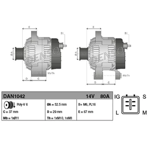 Comparateur de prix : NPS DENSO Alternateur pour TOYOTA: Auris, Urban Cruiser, Yaris, Corolla (Ref: DAN1042)