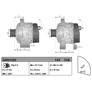 Comparateur de prix : Alternateur DAN1035 Denso DAN1035