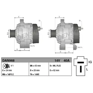 Alternateur DAN968 Denso DAN968 pas cher