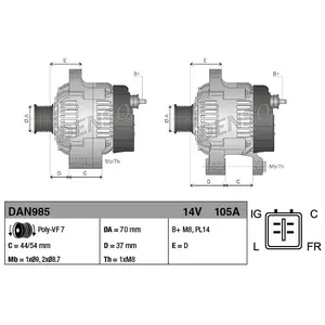 Comparateur de prix : NPS DENSO Alternateur pour HONDA: CR-V, FR-V, Civic, Accord (Ref: DAN985)
