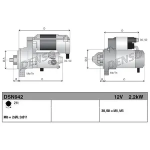 Comparateur de prix : NPS DENSO Démarreur pour PEUGEOT: 407, 607 & CITROËN: C5, C6 (Ref: DSN942)