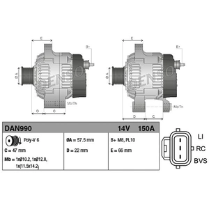 Alternateur DAN990 Denso DAN990 pas cher