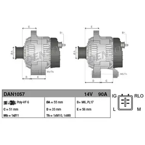 Comparateur de prix : Alternateur DAN1057 Denso DAN1057