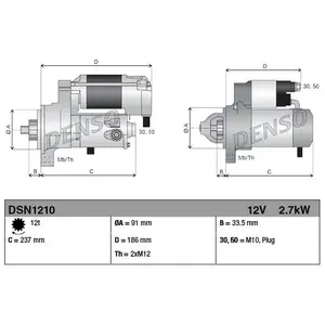Comparateur de prix : DENSO Démarreur pour TOYOTA: Land Cruiser (Ref: DSN1210)