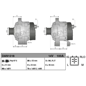 Alternateur DAN1318 Denso DAN1318 pas cher